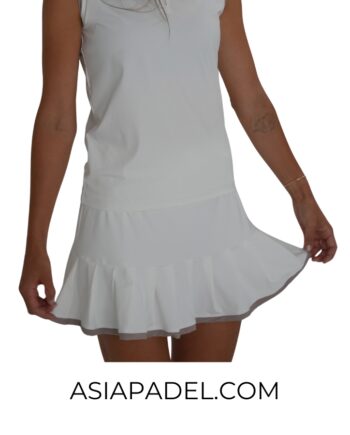 Country Club by Dasha Court Lux Skirt White (Coffee Trim)